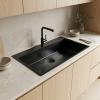 OUTLET - Minor damage Pure.Sink Luxion PVD Large Black Sink 78x50 cm Tapwing with Drilled Hole Bench PLX7850T-63